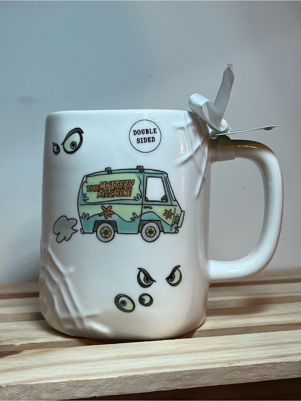 New Rae Dunn x Scooby Doo White Double-sided Mug: THE MYSTERY GANG